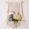 Macrame Wall Hanging Shelf - Tier Wall Shelves with Handmade Woven Rope - Boho Shelves Organizer Hanger for Kitchen, Bathroom, Home Storage, Floating Indoor Plant Wall Shelf (1 Tier)